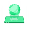 Digital Netwrok icon. Globe and screen