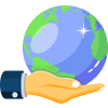Hand and world icon